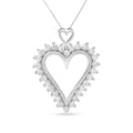 Diamond open heart pendant necklace in.925 sterling silver 1 3/4 cttw bijoux-nyc direct