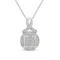 1/3 cttw diamond ribbon and circle pendant in.925 sterling silver 18 bijoux-nyc direct