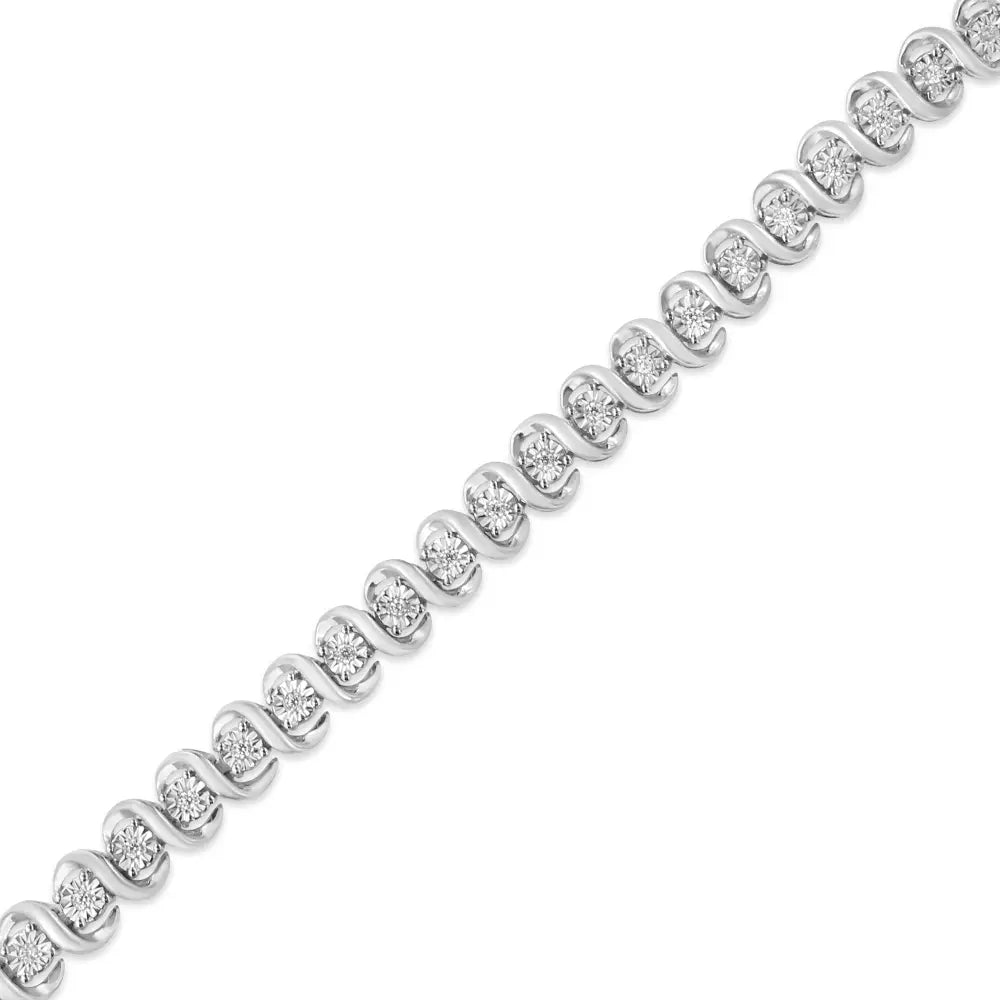 1/3 cttw diamond s link tennis bracelet in.925 sterling silver 7.25 bijoux-nyc direct