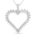 1/4 cttw diamond open heart pendant necklace in.925 sterling silver bijoux-nyc direct