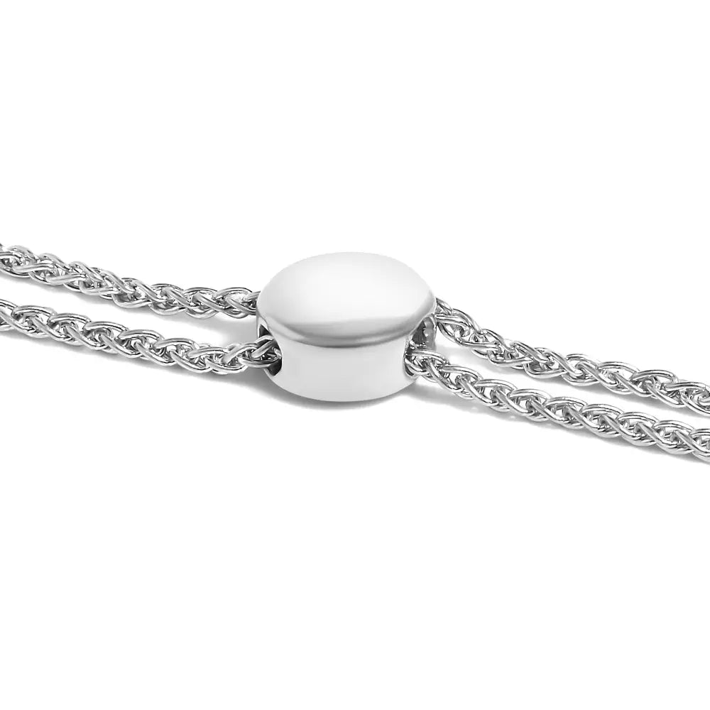 1/4 cttw diamond sterling silver adjustable square and rectangle bracelet bijoux-nyc direct