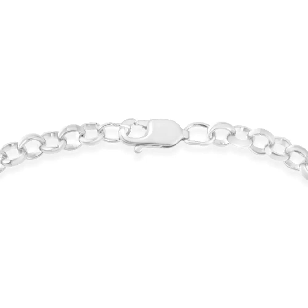 .925 sterling silver 1/4 cttw diamond accented heart and ribbon charm 7’’ link chain bracelet (h i color i1 i2 clarity)