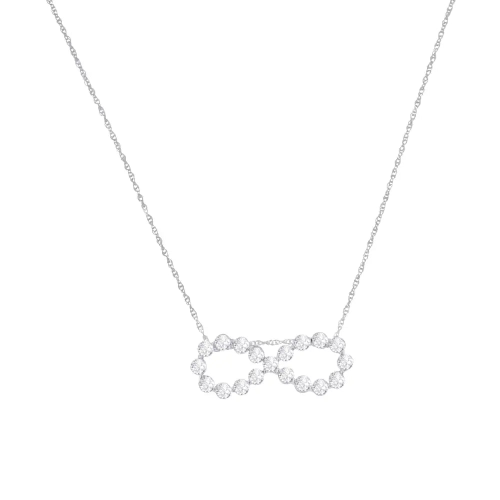 1/4 cttw diamond infinity pendant necklace in.925 sterling silver bijoux-nyc direct