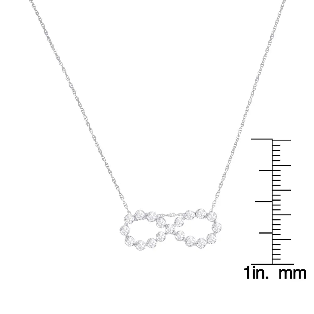 1/4 cttw diamond infinity pendant necklace in.925 sterling silver bijoux-nyc direct