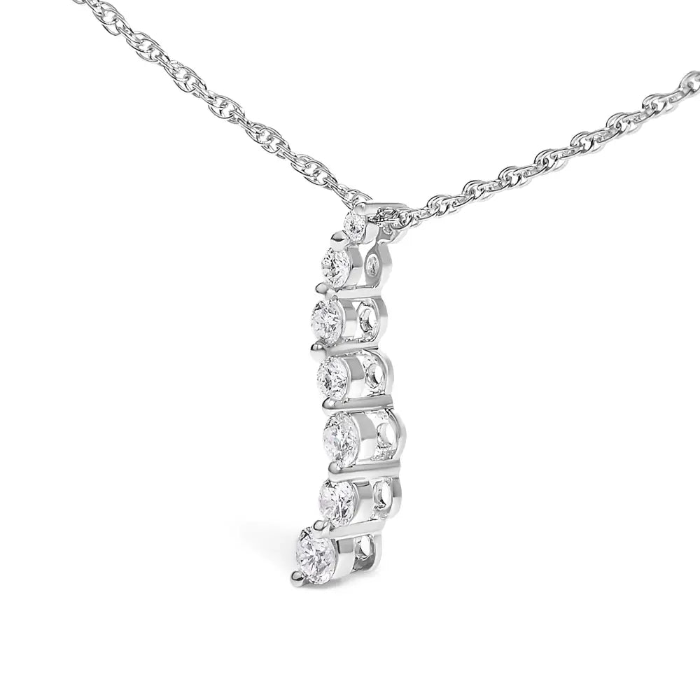 1/4 cttw lab grown diamond journey pendant necklace in.925 sterling silver bijoux-nyc direct