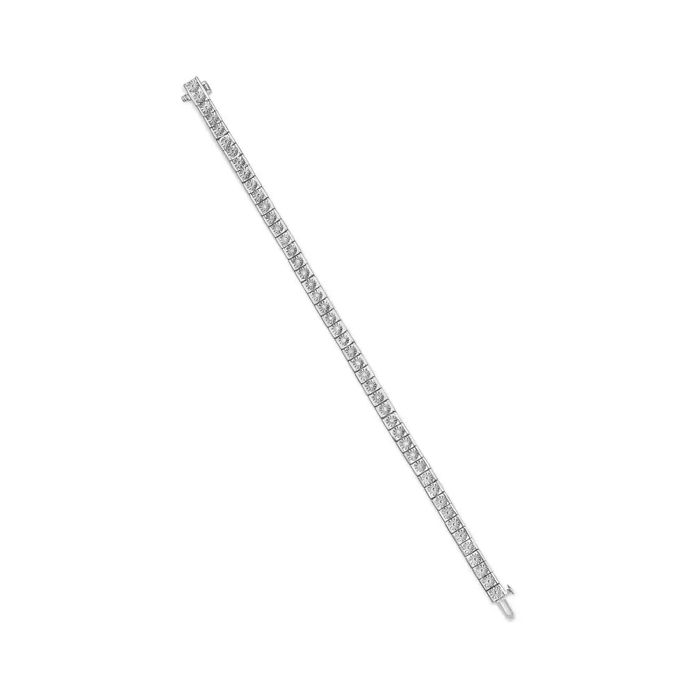 1/4 cttw diamond bead link tennis bracelet in sterling silver 7.25 inch bijoux-nyc direct