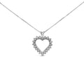 Sterling silver 1/4 cttw miracle set diamond heart 18 inch necklace bijoux-nyc direct