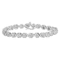 Sterling silver 1/4 cttw miracle set diamond x link bracelet 7.25 inch bijoux-nyc direct