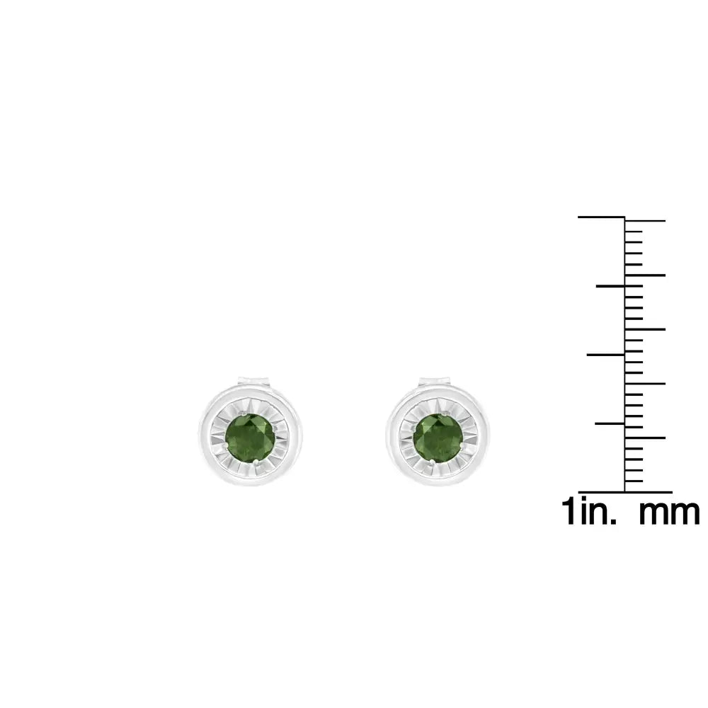 1/4 cttw green diamond miracle set stud earrings in.925 sterling silver bijoux-nyc direct