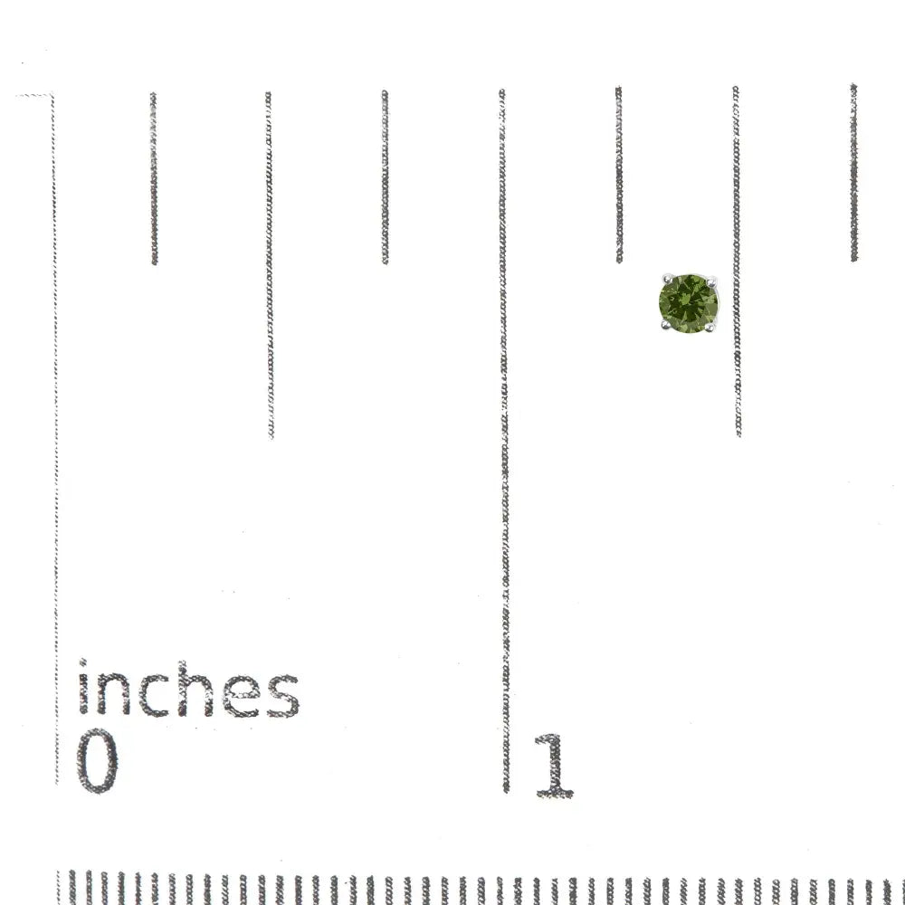 Sterling silver 1/4 cttw round green diamond 4-prong stud earrings bijoux-nyc direct