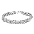 1/4 cttw diamond s-link double row bracelet in.925 sterling silver 7.25 bijoux-nyc direct