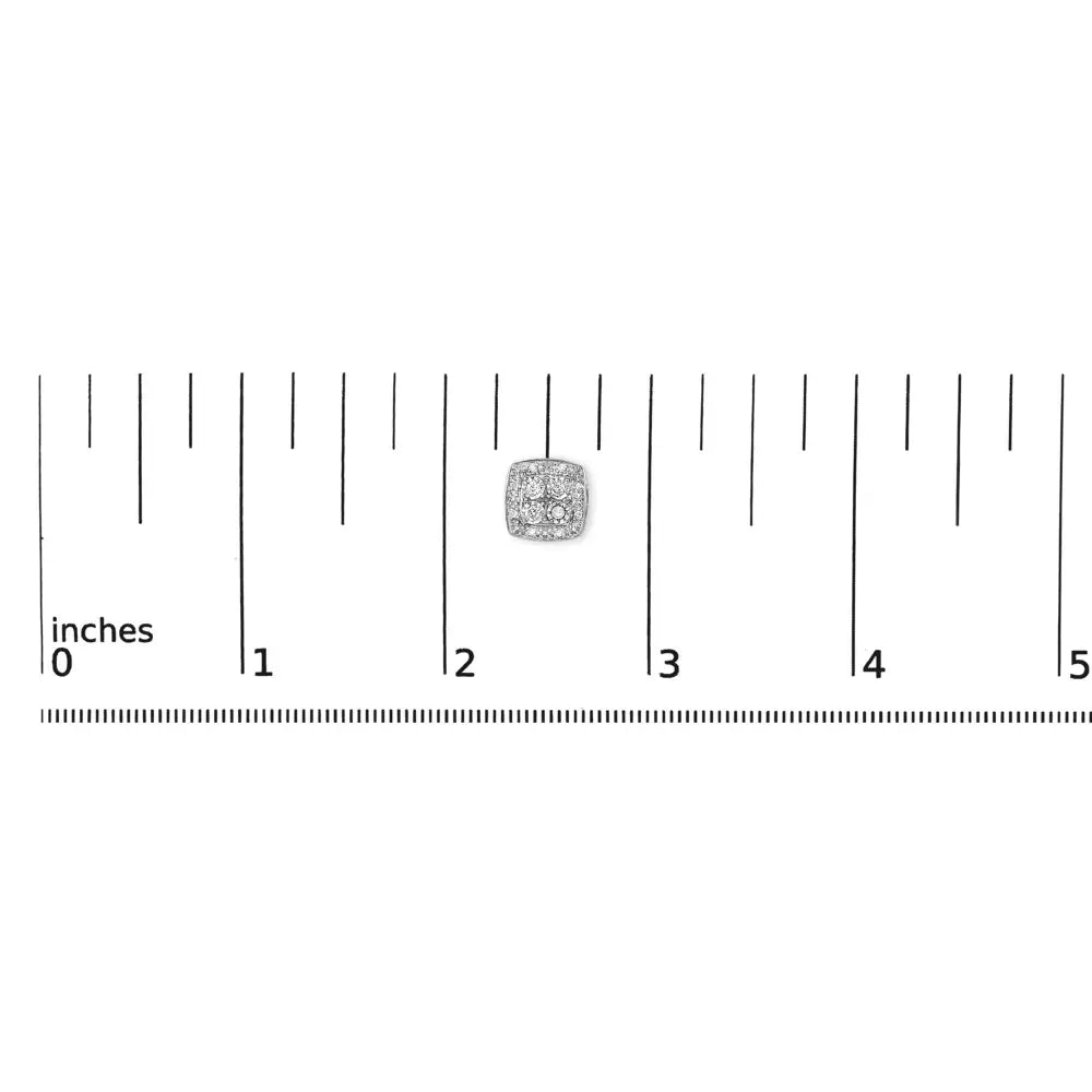Round diamond square milgrain stud earrings in sterling silver – 1/4 cttw bijoux-nyc direct