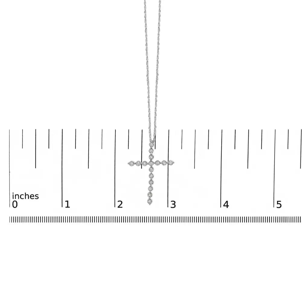 Diamond cross pendant necklace in.925 sterling silver 1/6 cttw 18 inch bijoux-nyc direct