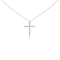 Diamond cross pendant necklace in.925 sterling silver 1/6 cttw 18 inch bijoux-nyc direct