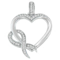 1/6 cttw diamond heart ribbon pendant necklace in.925 sterling silver bijoux-nyc direct