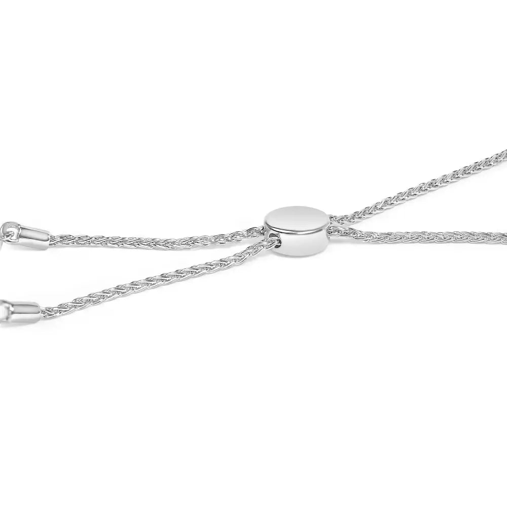 Diamond x and o bolo bracelet in.925 sterling silver 1/6 cttw bijoux-nyc direct