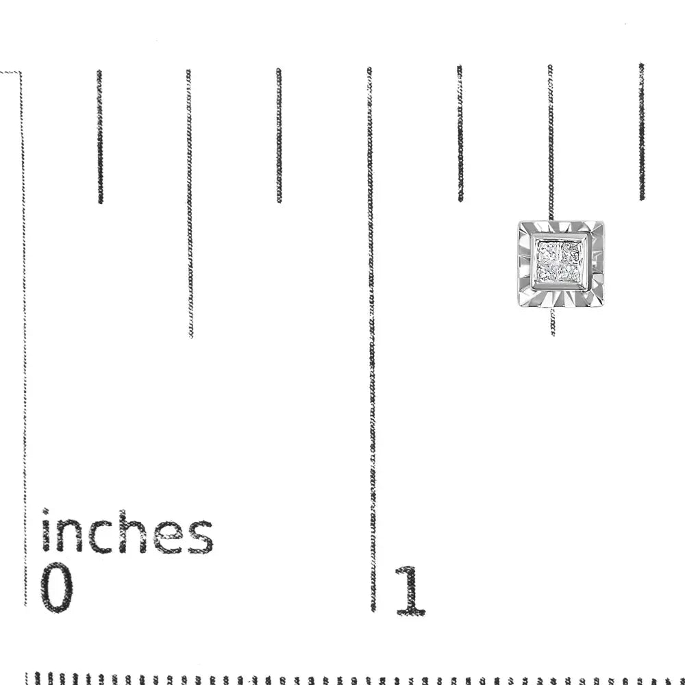 Princess cut diamond composite stud earrings in sterling silver 1/6 cttw bijoux-nyc direct