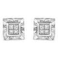 Princess cut diamond composite stud earrings in sterling silver 1/6 cttw bijoux-nyc direct
