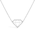 Diamond shaped.925 sterling silver 1/7 cttw lab grown diamond necklace 18 bijoux-nyc direct