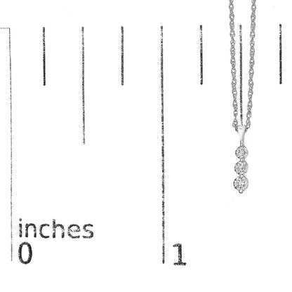 .925 sterling silver 1/7 cttw lab grown diamond three stone pendant necklace 18’’ inches necklaces/pendant/pendant handcrafted