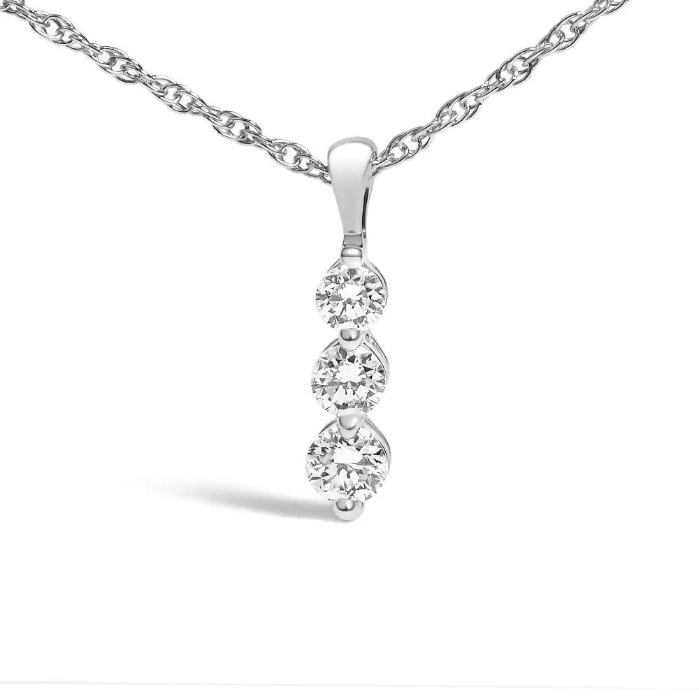Lab grown diamond three stone pendant in.925 sterling silver 1/4 cttw bijoux-nyc direct