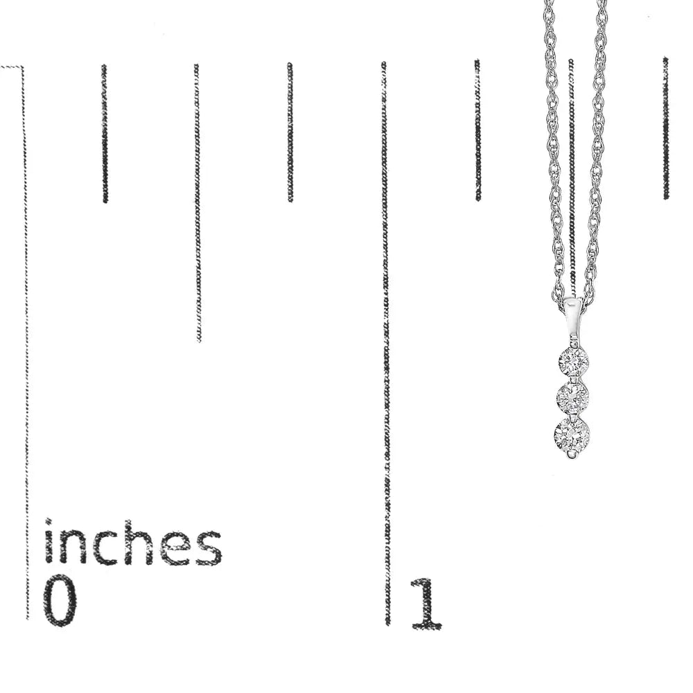 Lab grown diamond three stone pendant in.925 sterling silver 1/4 cttw bijoux-nyc direct