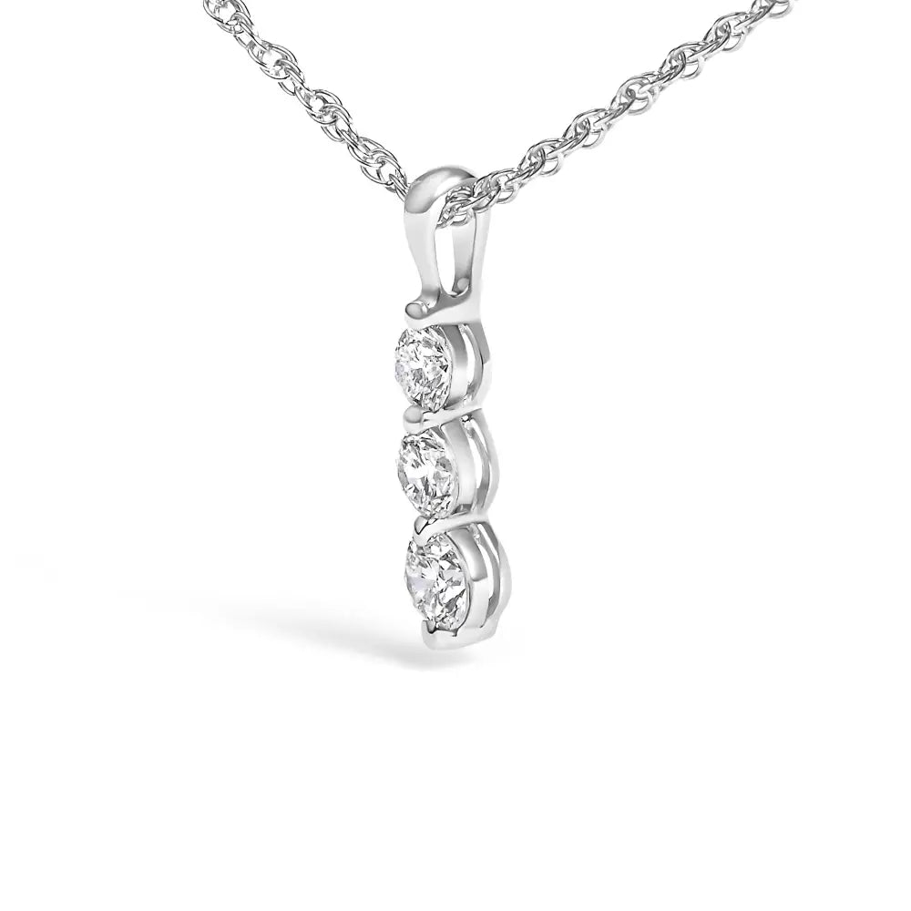 Lab grown diamond three stone pendant in.925 sterling silver 1/4 cttw bijoux-nyc direct