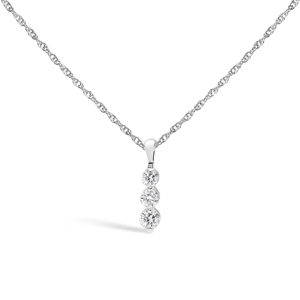 Lab grown diamond three stone pendant in.925 sterling silver 1/4 cttw bijoux-nyc direct