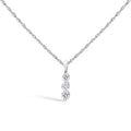 Lab grown diamond three stone pendant in.925 sterling silver 1/4 cttw bijoux-nyc direct