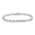 1.0 cttw diamond x-link bracelet in polished sterling silver 7-inch bijoux-nyc direct
