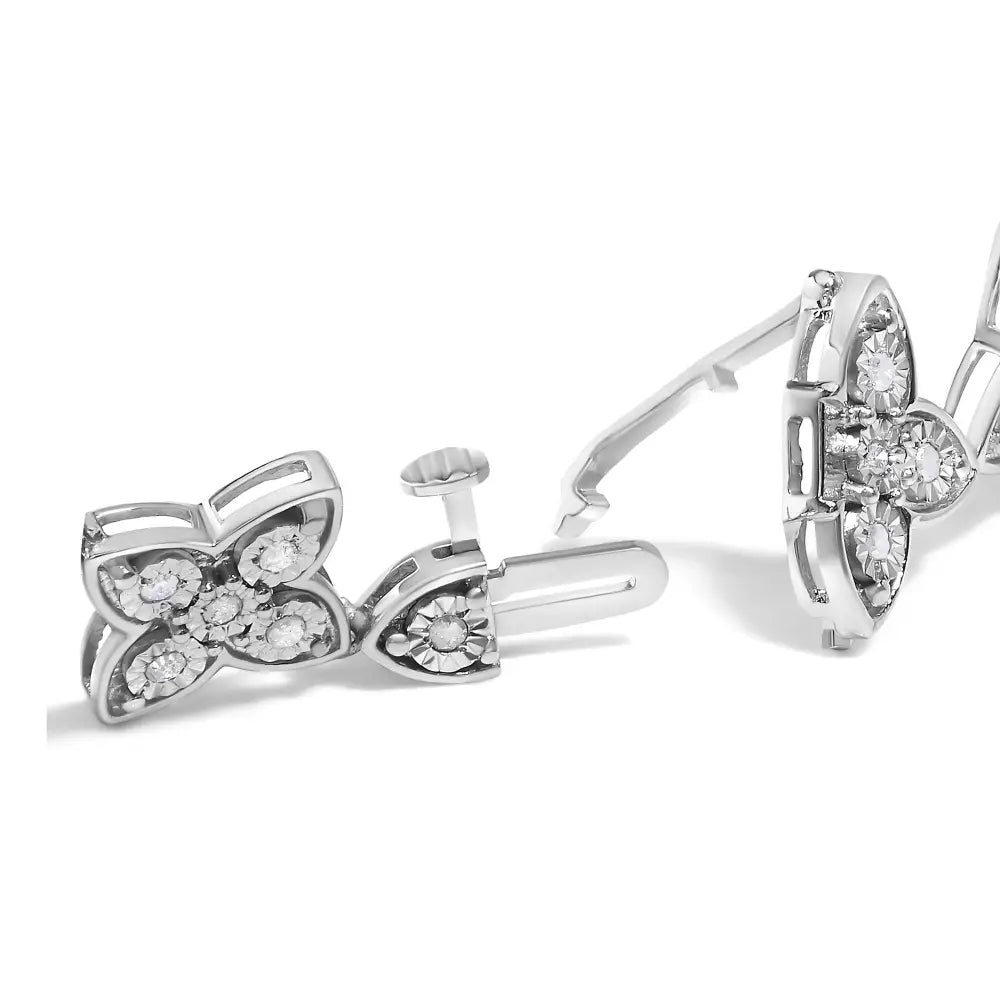 1 cttw natural diamond four leaf clover link bracelet in sterling silver bijoux-nyc direct