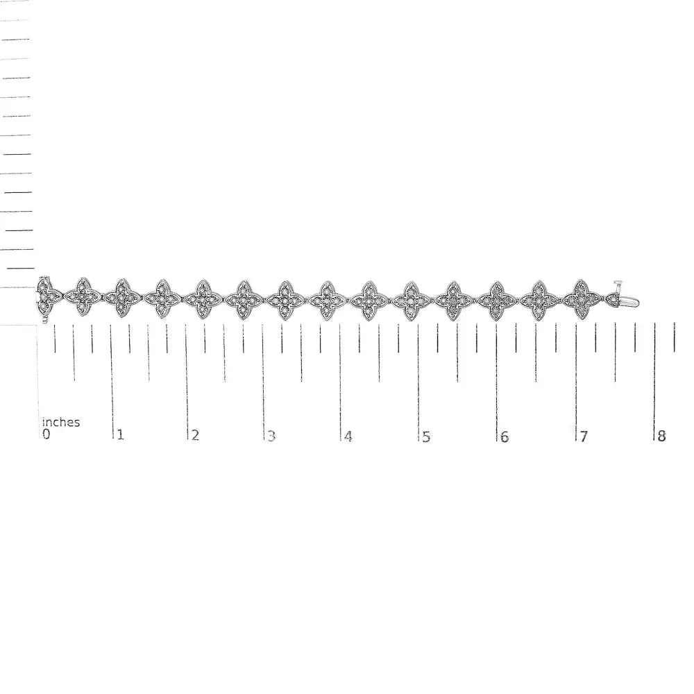 1 cttw natural diamond four leaf clover link bracelet in sterling silver bijoux-nyc direct