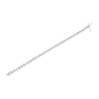 .925 Sterling Silver 1 cttw Prong-Set Diamond Link Bracelet (I-J, I1-I2) - 7.25" - Bijoux-NYC Direct