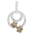 1cttw champagne diamond floral garden pendant necklace in.925 silver bijoux-nyc direct