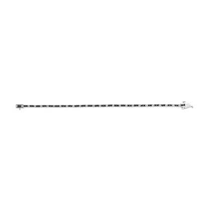 .925 sterling silver 2.0 cttw black and white diamond tennis bracelet (i j color i2 i3 clarity) 7’’ inches