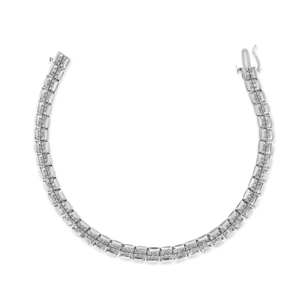 2.0 cttw diamond miracle plate sterling silver 7’’ tennis bracelet bijoux-nyc direct