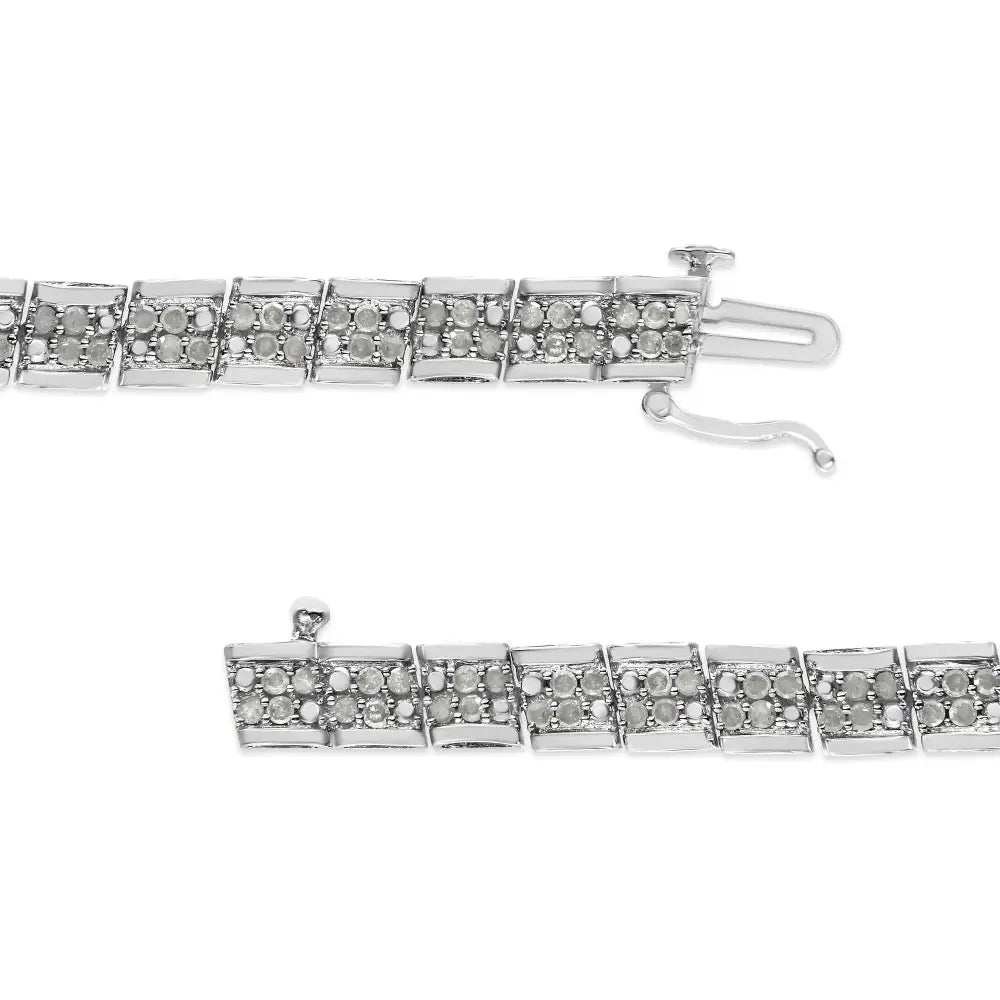 2.0 cttw diamond miracle plate sterling silver 7’’ tennis bracelet bijoux-nyc direct