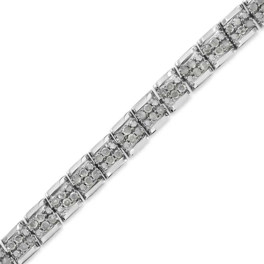 2.0 cttw diamond miracle plate sterling silver 7’’ tennis bracelet bijoux-nyc direct