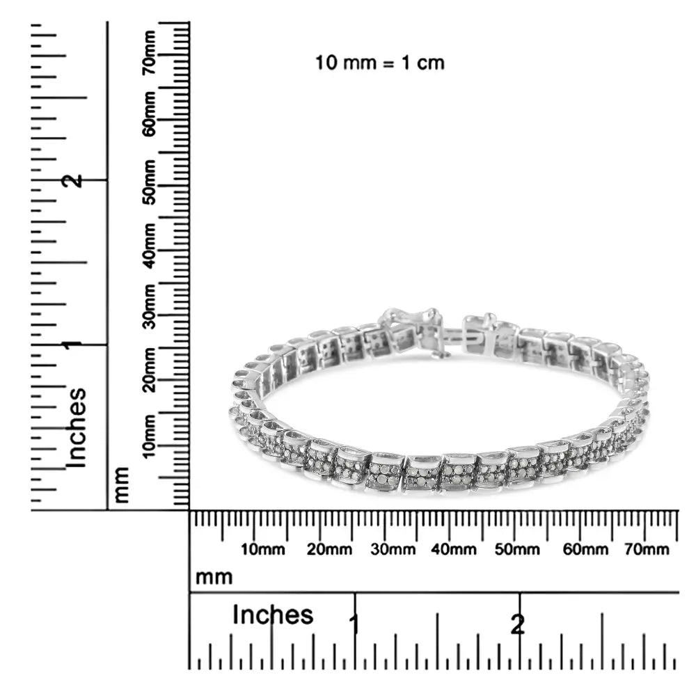2.0 cttw diamond miracle plate sterling silver 7’’ tennis bracelet bijoux-nyc direct