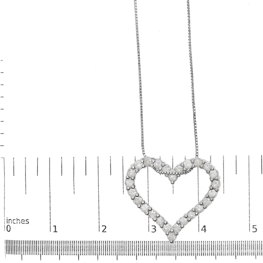 2.0 cttw diamond open heart pendant necklace in.925 sterling silver bijoux-nyc direct