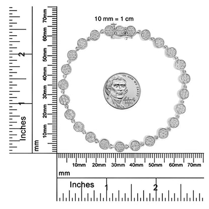 .925 Sterling Silver 2.0 Cttw Round Diamond Link Bracelet (G-H Color, I1-I2 Clarity) - 7.25" - Bijoux-NYC Direct
