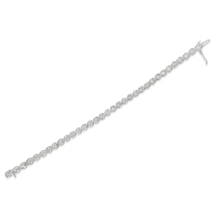 .925 sterling silver 2 cttw miracle plate set diamond spiral link bracelet (i j color i3 clarity) 7’’ bracelets/bracelet/link