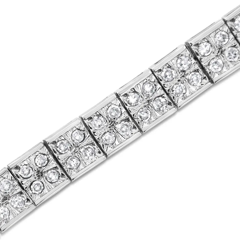 2.0 cttw four-stone diamond link bracelet in sterling silver 7.25 inch bijoux-nyc direct