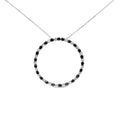 3.0 cttw black and white diamond sterling silver circle hoop necklace bijoux-nyc direct