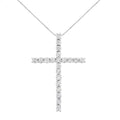 Diamond cross pendant necklace in.925 sterling silver 4.0 cttw 18 inch bijoux-nyc direct