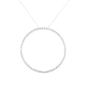 5.0 cttw natural diamond open circle pendant in sterling silver 18 inch bijoux-nyc direct