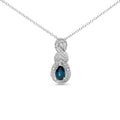 Pear sapphire and diamond infinity drop necklace in.925 sterling silver bijoux-nyc direct