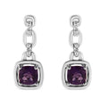 Purple amethyst and diamond drop earrings in.925 sterling silver bijoux-nyc direct