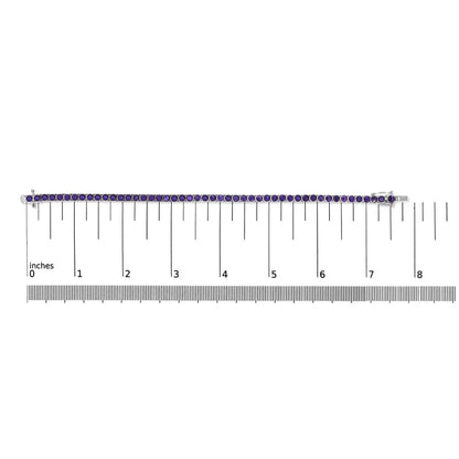.925 sterling silver 7 3/8 ctw created purple amethyst tennis bracelet 7.25’’ inches bracelets/bracelets/tennis handcrafted
