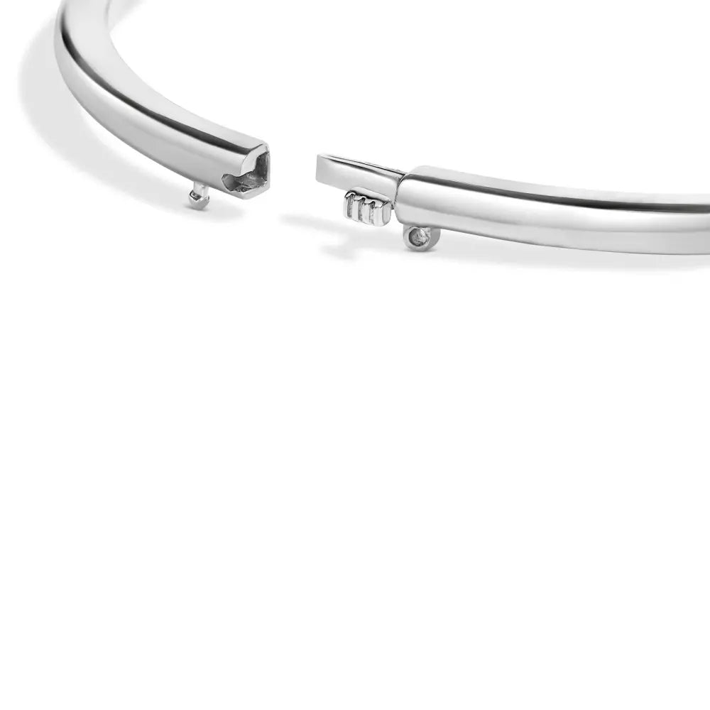 .925 Sterling Silver 7X7MM Created Red Ruby Solitaire Bangle Bracelet - 7 Inches - Bijoux-NYC Direct